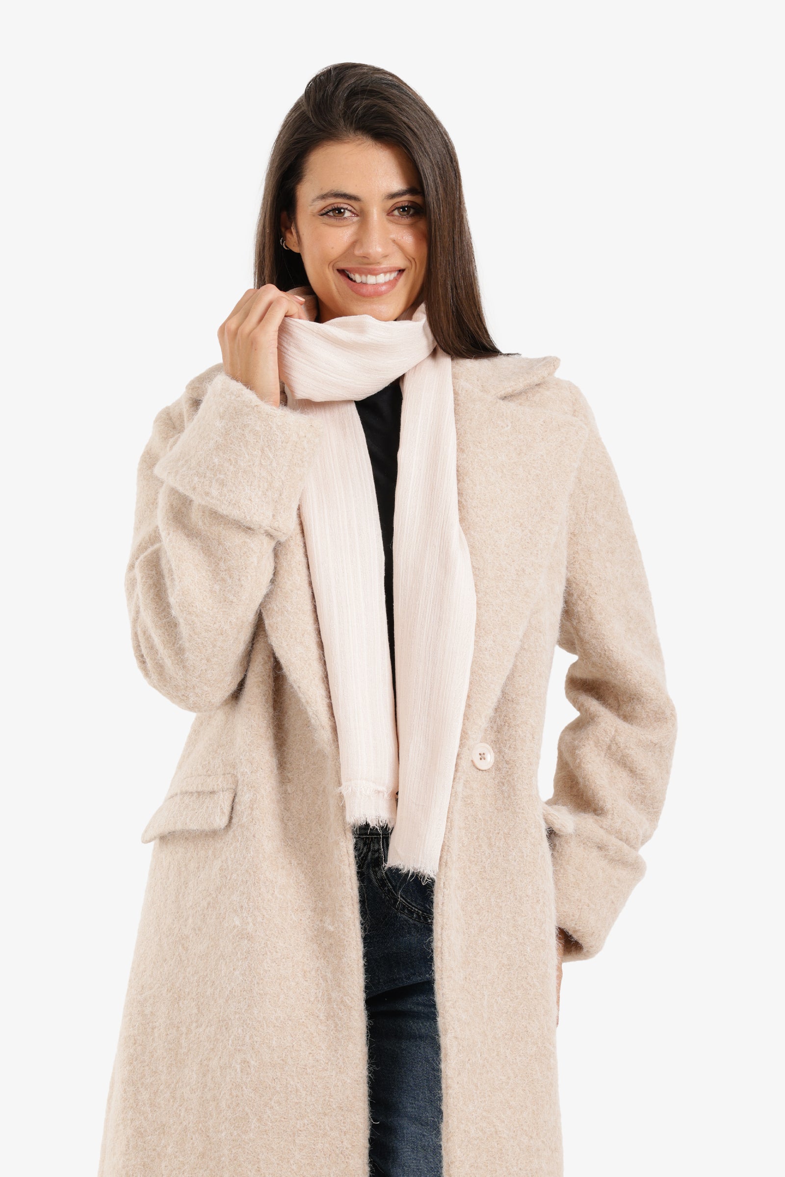 Textured Ribbed Cotton Scarf