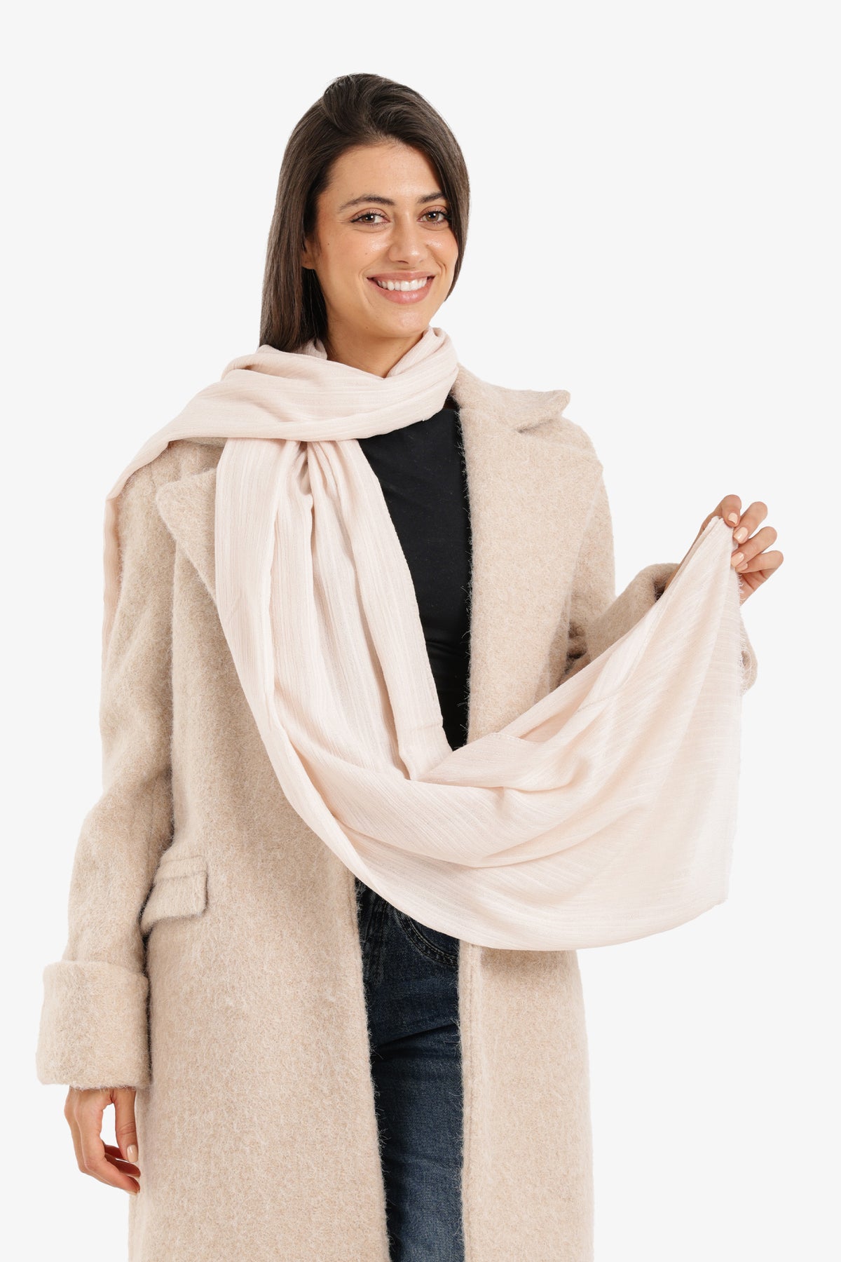 Textured Ribbed Cotton Scarf