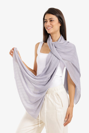 Textured Ribbed Cotton Scarf