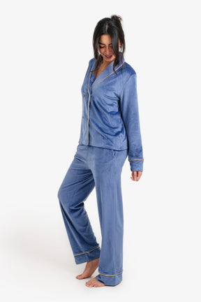 Double-Breasted Velvet Pyjama Set