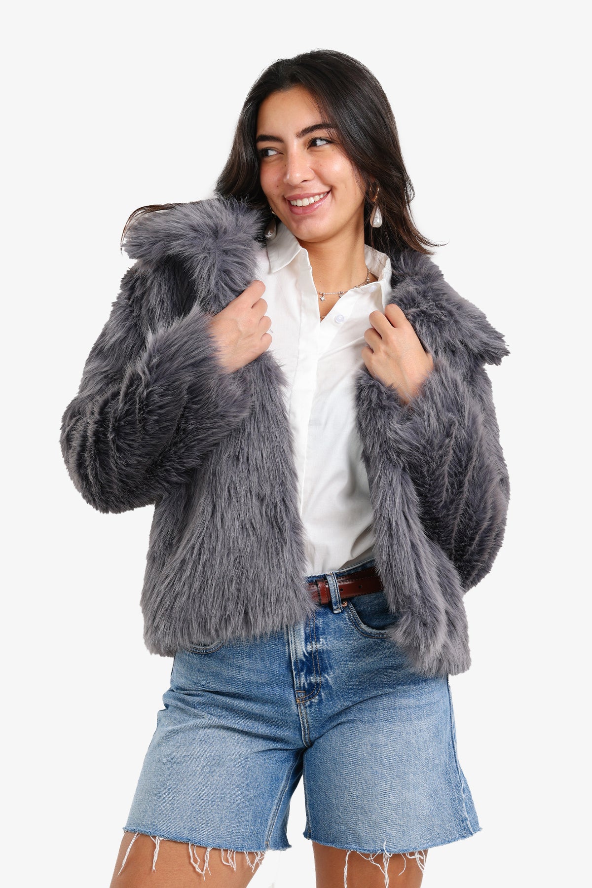 Sherpa Open Neckline Coat