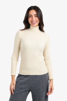 Ribbed Turtleneck Pullover