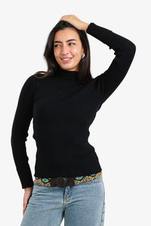 Ribbed Turtleneck Pullover