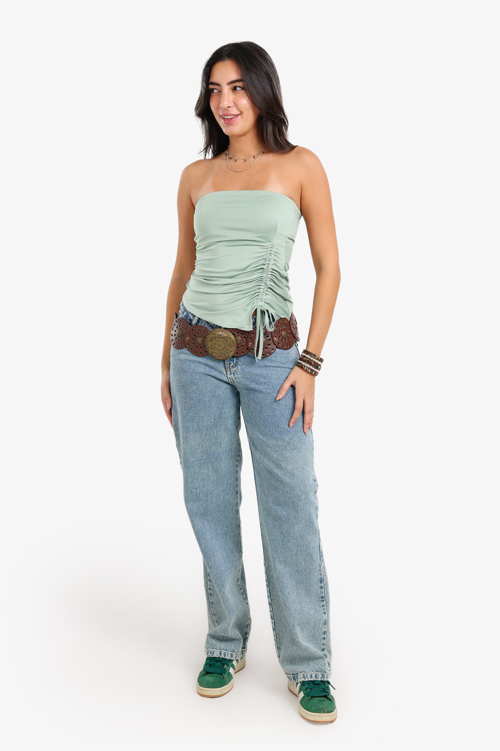 Side-Ruched Sleeveless Top