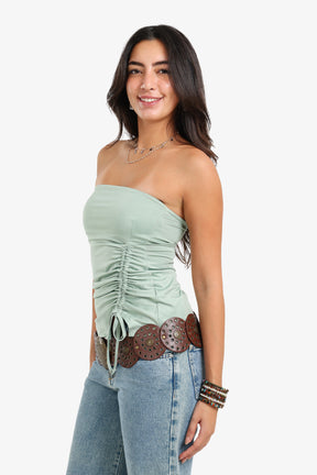 Side-Ruched Sleeveless Top