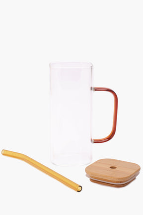 Glass Mug with Straw