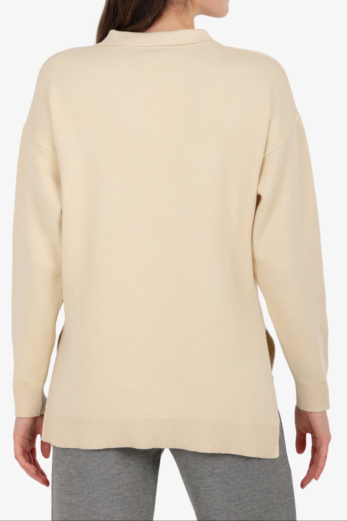 Relaxed Fit Side-Slit Pullover