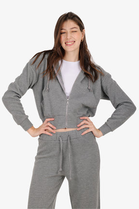 Hooded Ribbed Lounge Sweatshirt