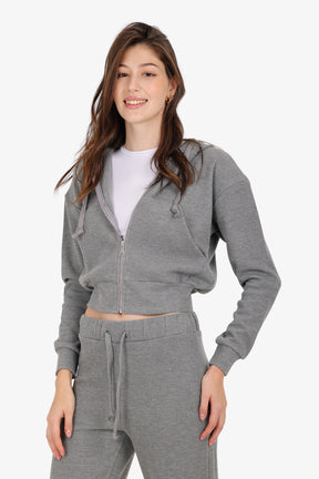 Hooded Ribbed Lounge Sweatshirt