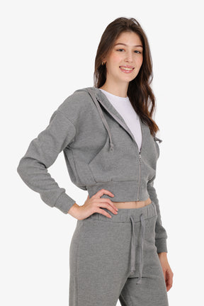 Hooded Ribbed Lounge Sweatshirt