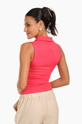 Seamless Polo Collar Top