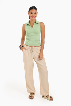 Seamless Polo Collar Top