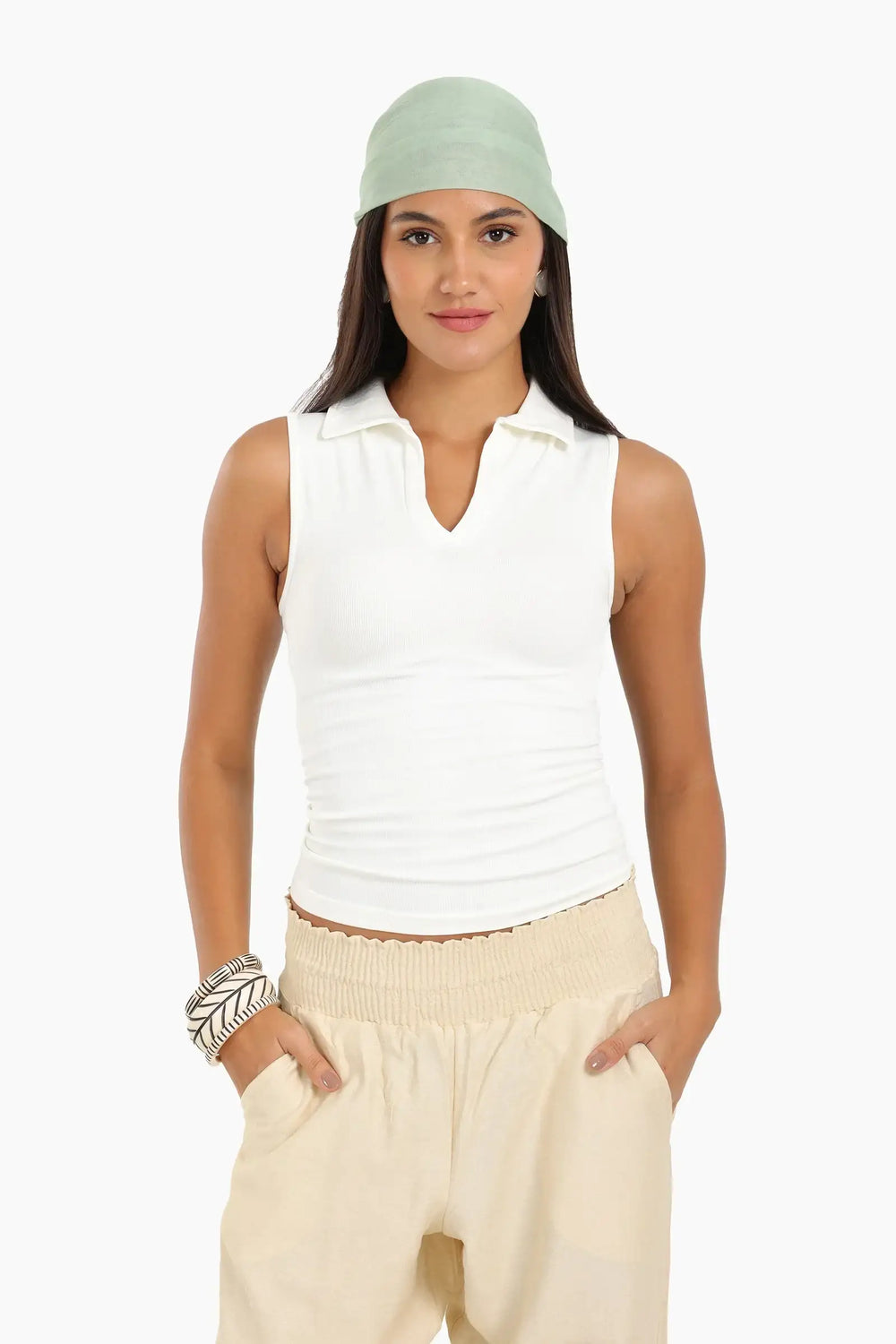 Seamless Polo Collar Top