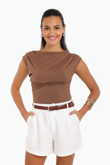 Boat Neck Slim Fit Top