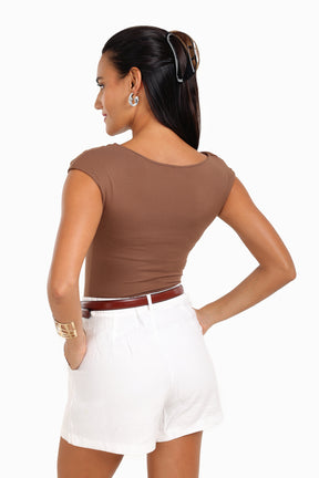 Boat Neck Slim Fit Top