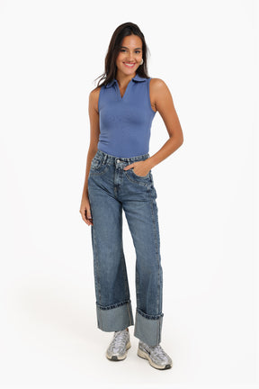 Seamless Polo Collar Top