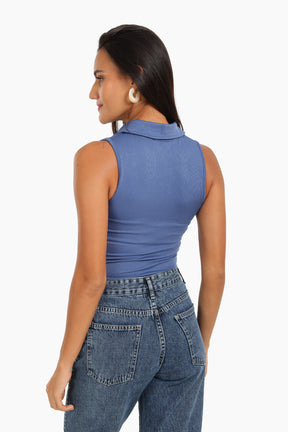 Seamless Polo Collar Top