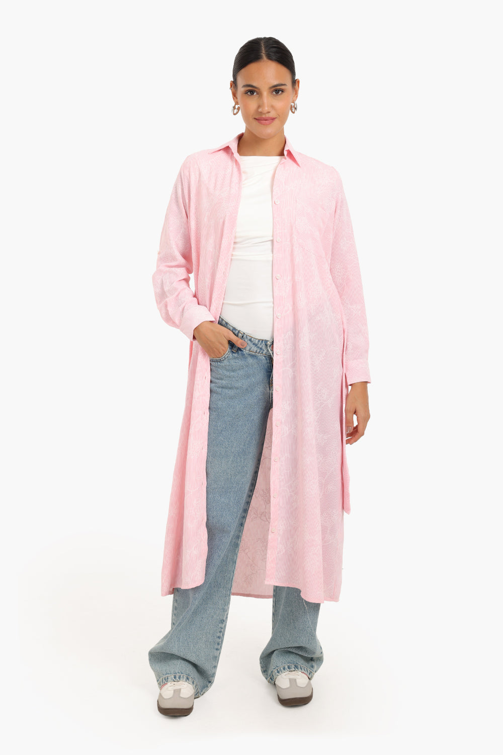 Printed Midi Shirt Dress