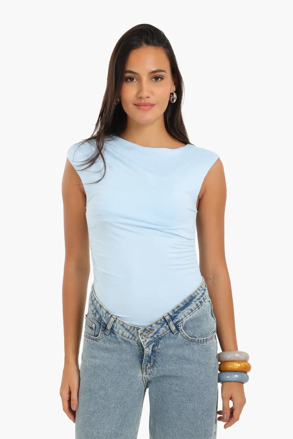 Ruched Side Sleeveless Top