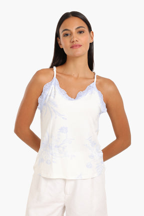 Lace Trimmed Pyjama Top