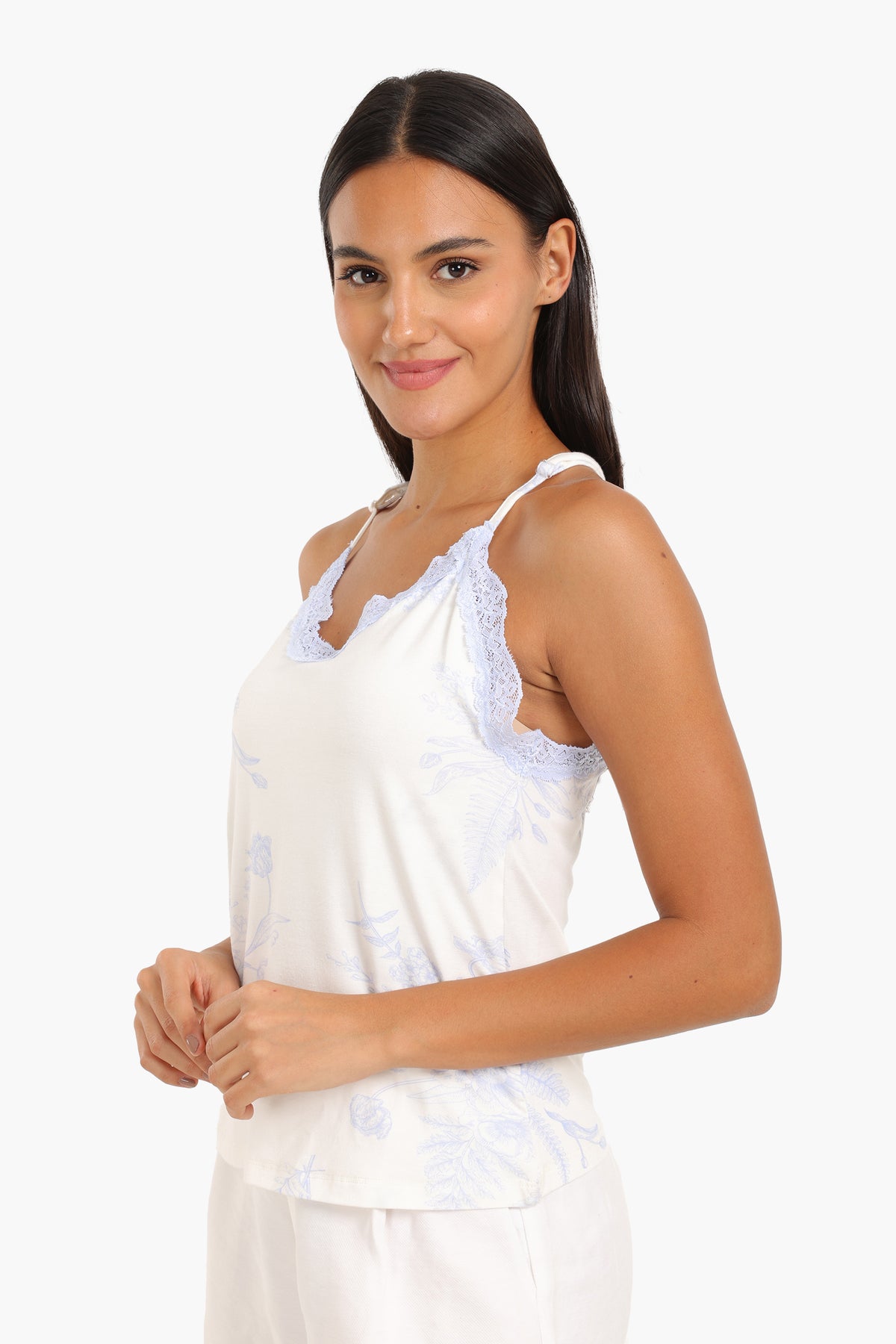 Lace Trimmed Pyjama Top