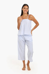 طقم بيجامة مخططة بحمالات 