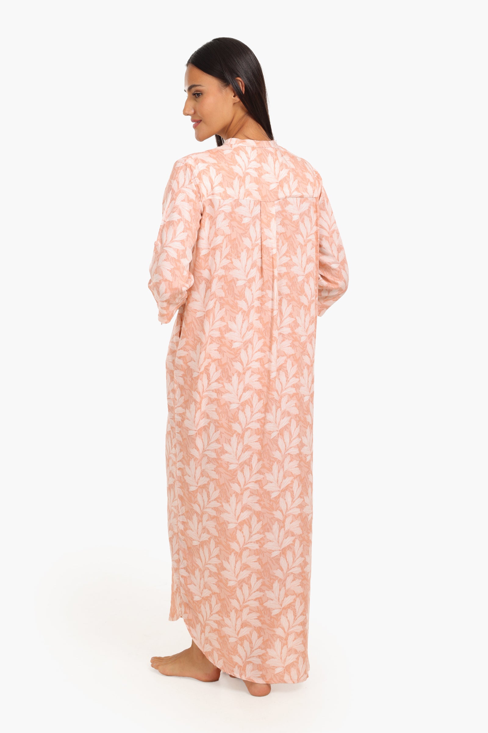 Leaves Printed Comfy Nightgown
