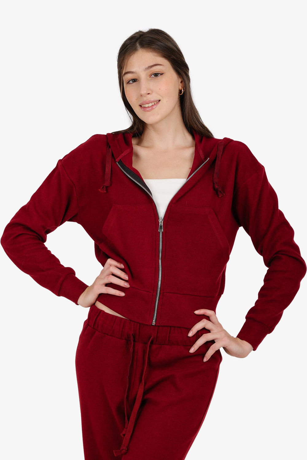 Hooded Ribbed Lounge Sweatshirt