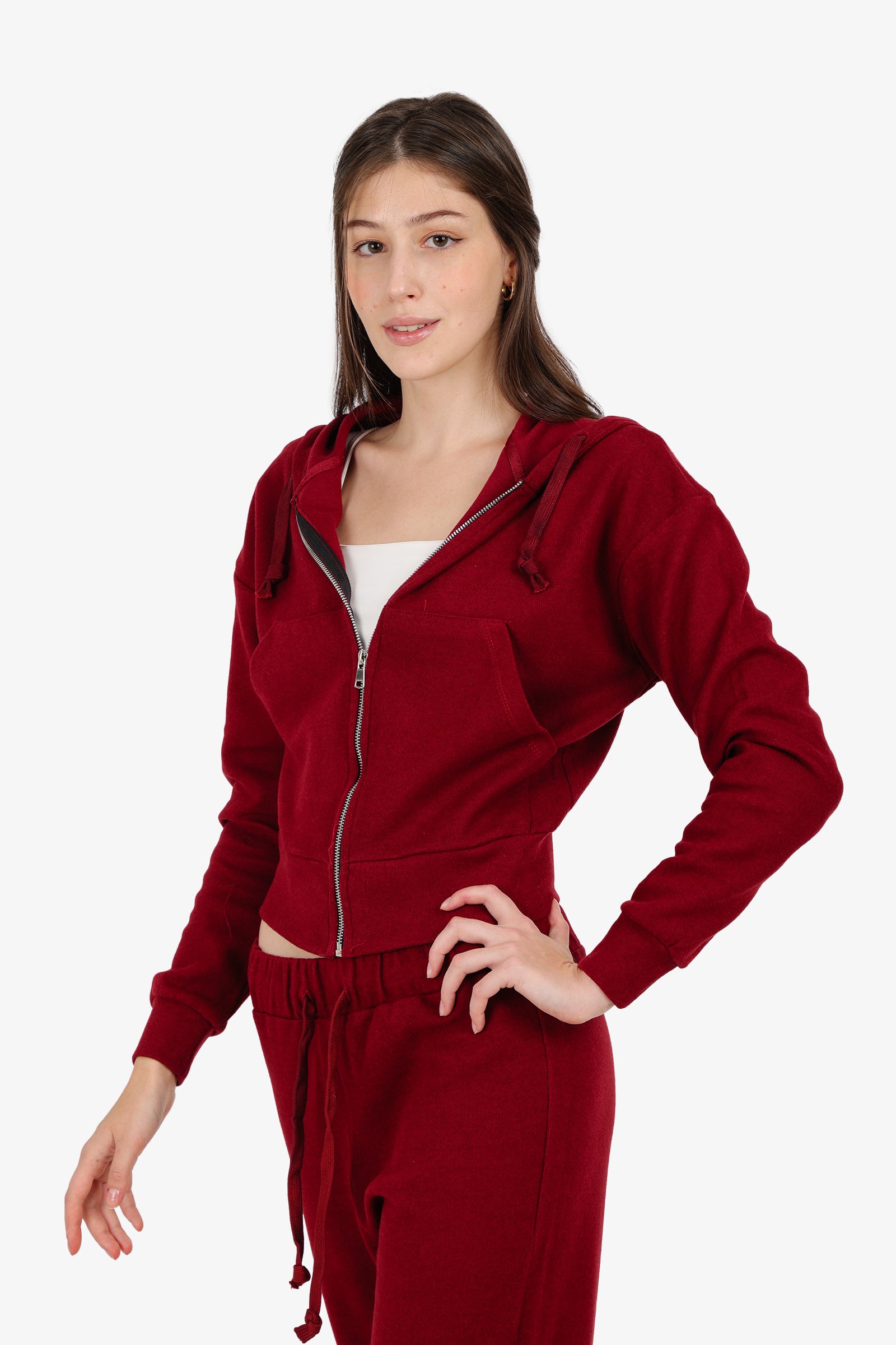 Hooded Ribbed Lounge Sweatshirt
