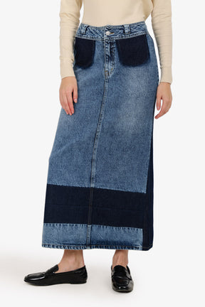 جيبة جينز بلونين