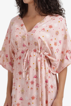 Printed Tie-Back Nightgown