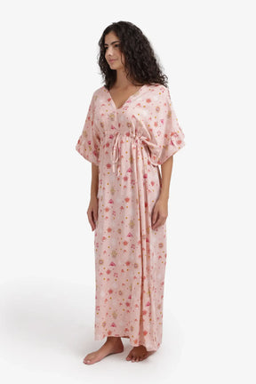 Printed Tie-Back Nightgown
