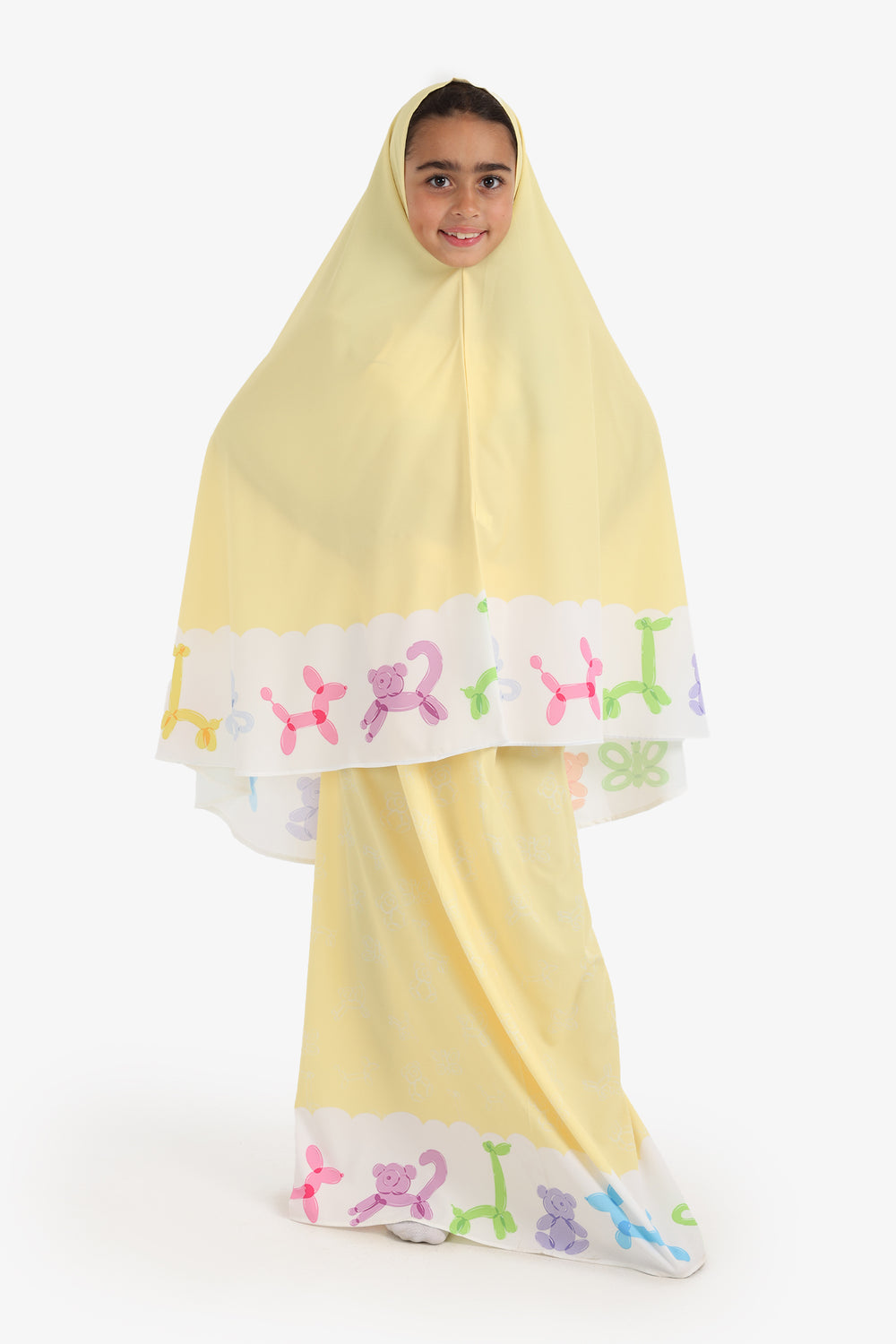 طقم صلاة بناتي بطباعة على الأطراف