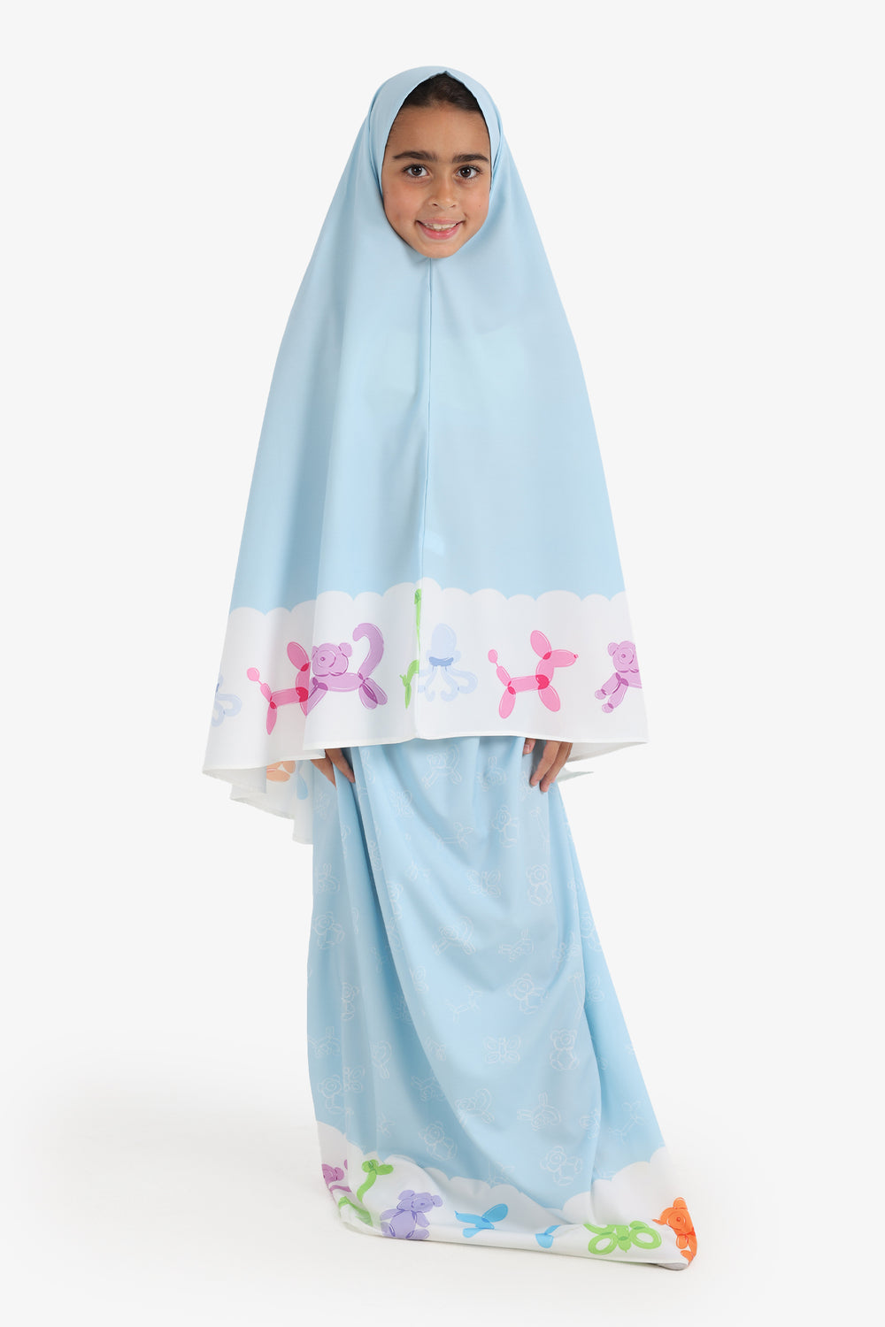 طقم صلاة بناتي بطباعة على الأطراف