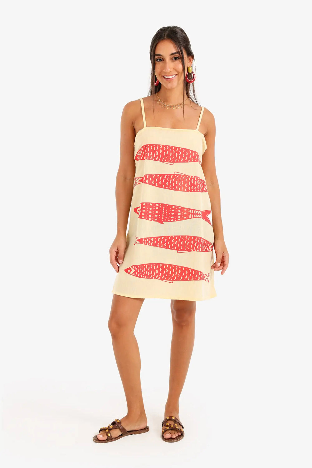 Fish Print Beach Dress