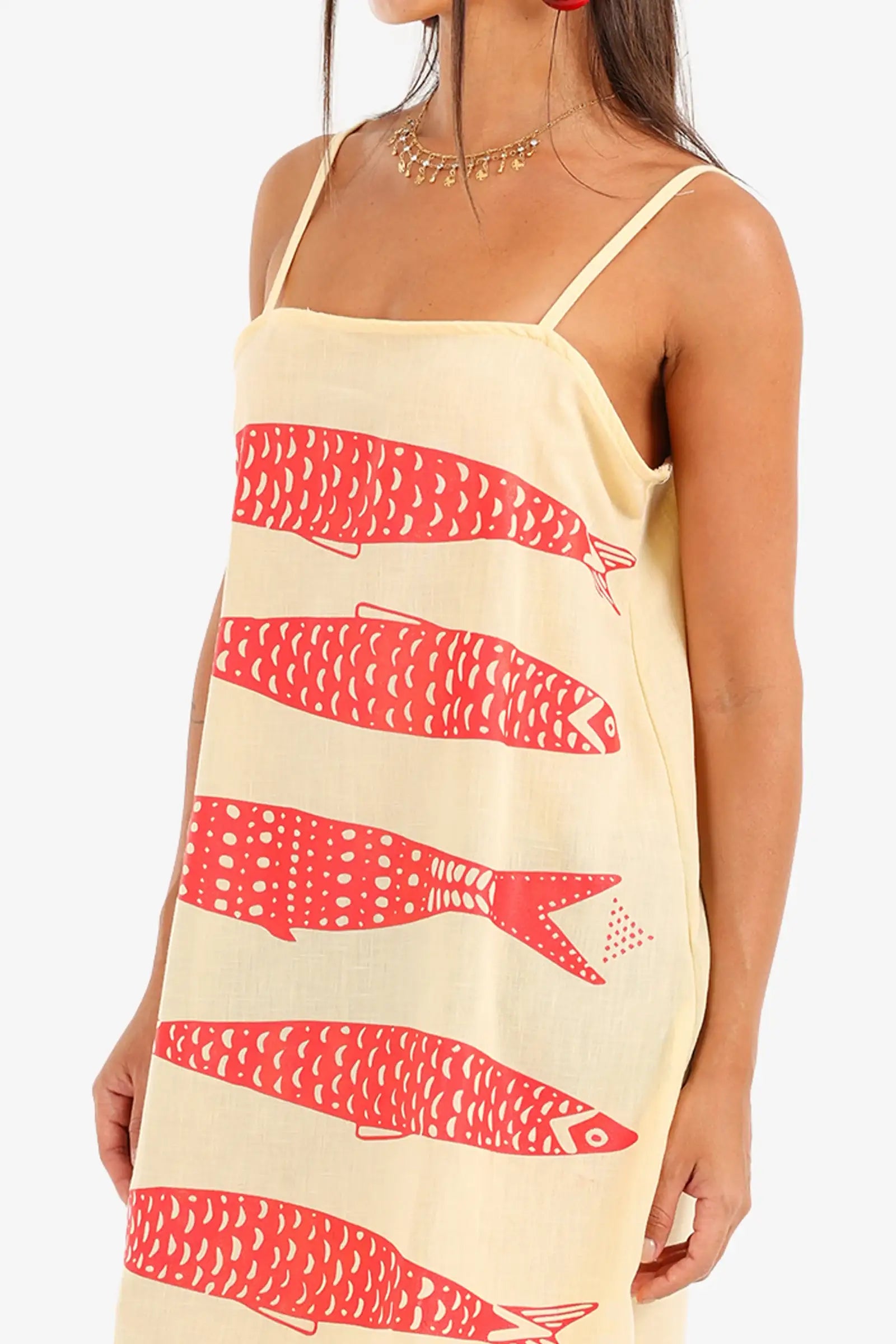 Fish Print Beach Dress