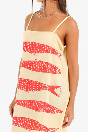 Fish Print Beach Dress