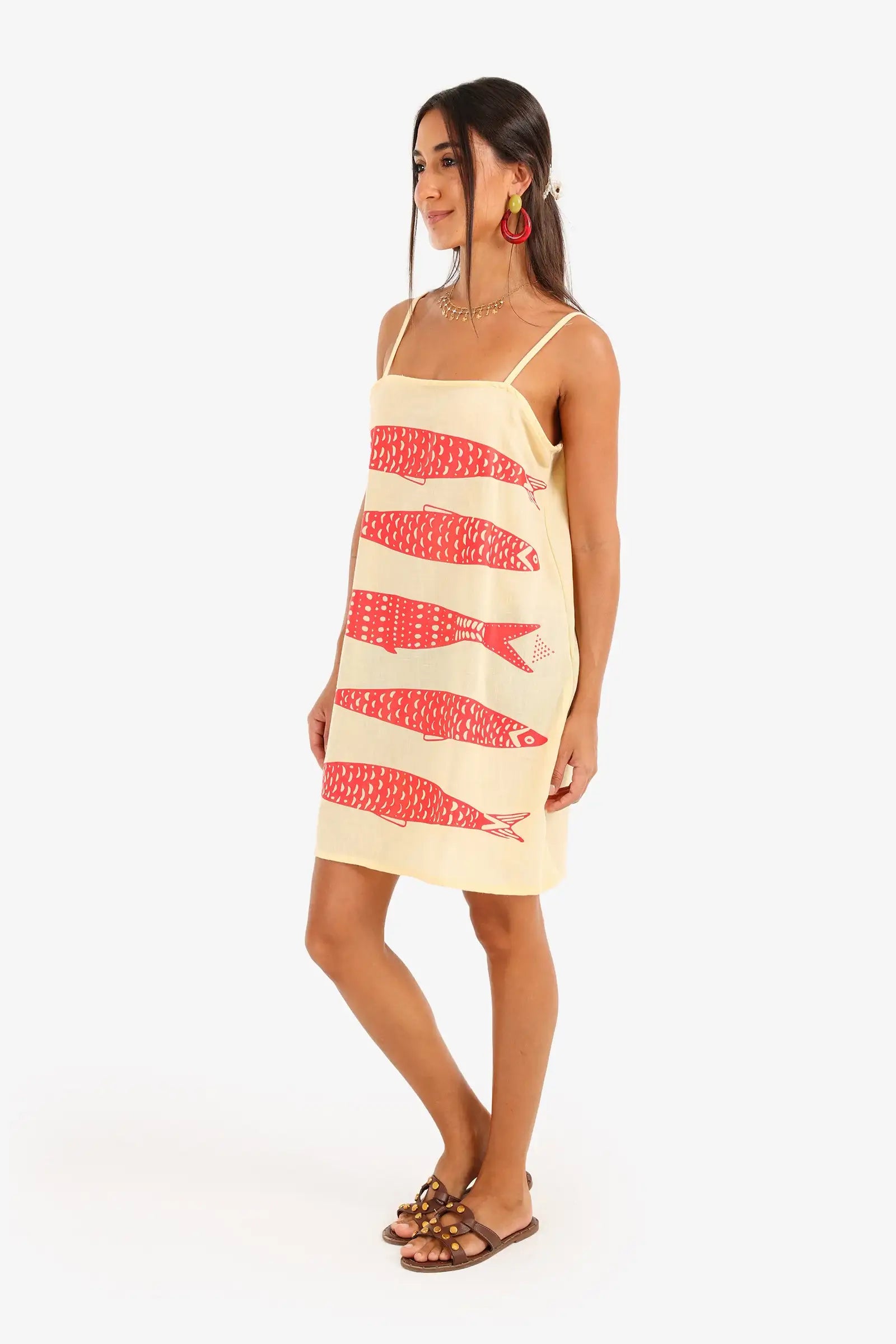 Fish Print Beach Dress