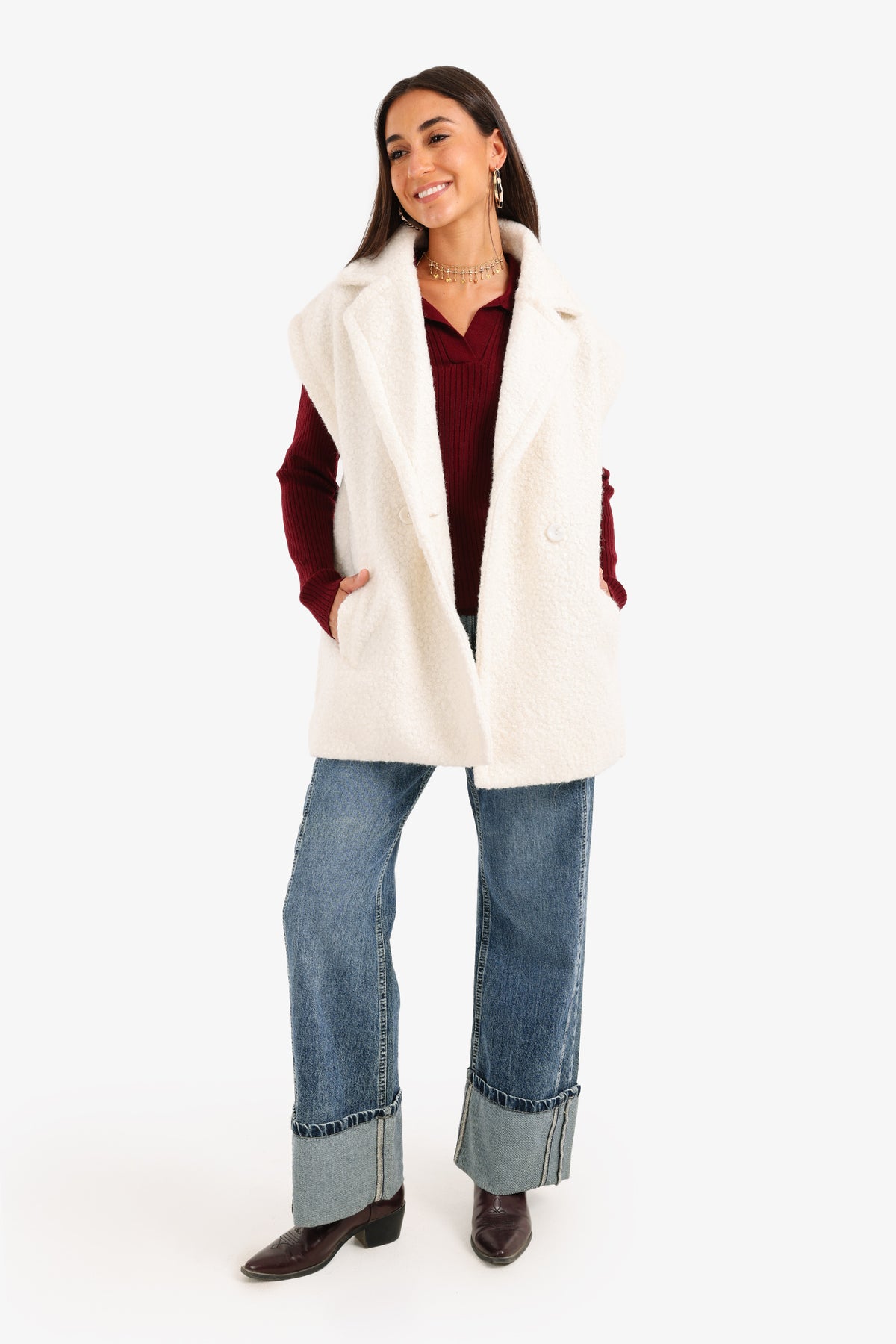Relaxed Double-Breasted Vest