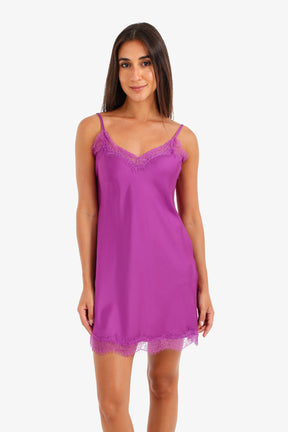 Lace Detailed Satin Nightgown
