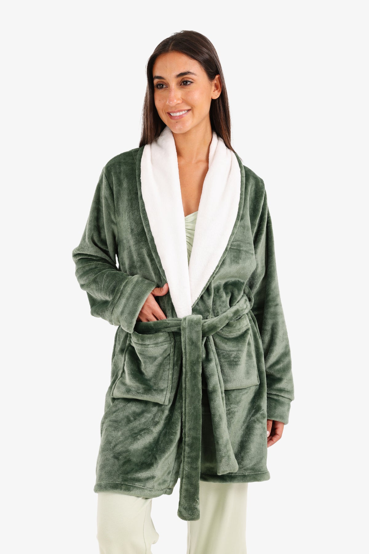 Velvet Padded Robe with Belt