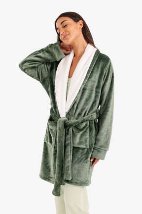 Velvet Padded Robe with Belt