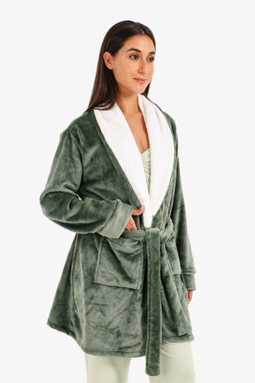 Velvet Padded Robe with Belt