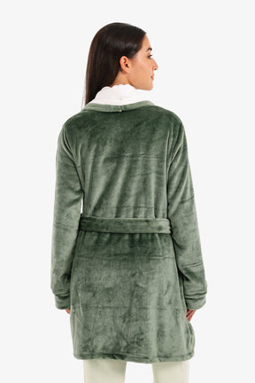 Velvet Padded Robe with Belt