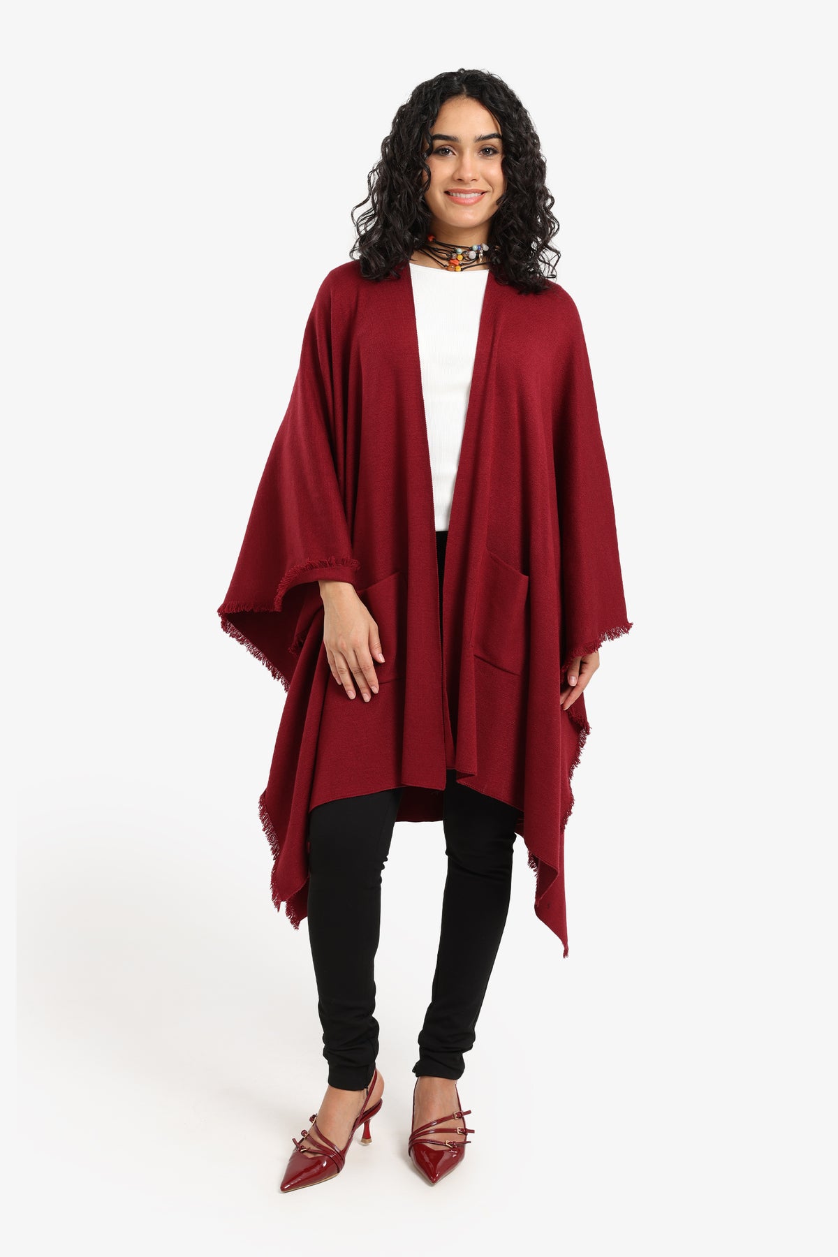 Fringe Trim Poncho