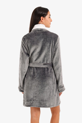 Velvet Padded Robe with Belt