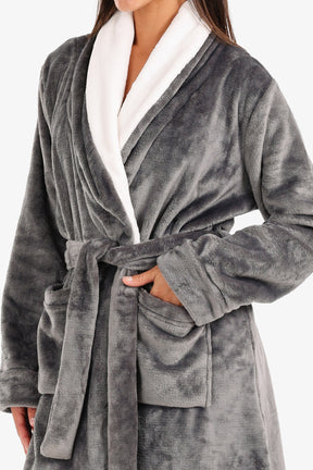 Velvet Padded Robe with Belt