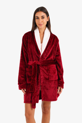 Velvet Padded Robe with Belt