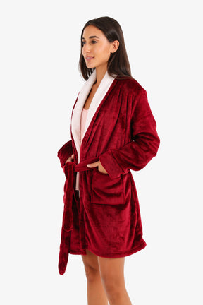 Velvet Padded Robe with Belt