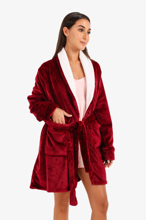 Velvet Padded Robe with Belt